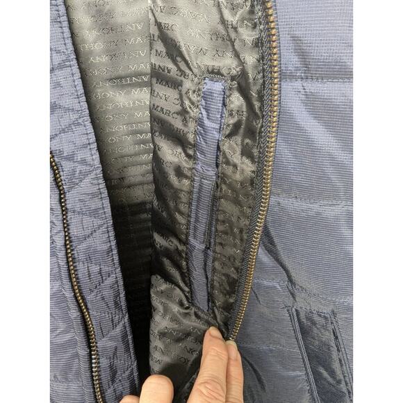 Marc Anthony Puffer Vest Jacket MENS SIZE LARGE navy full zip poly fill classic - Picture 5 of 13